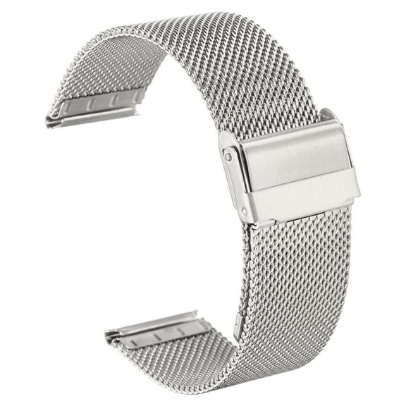 Uxcell Stainless Steel Mesh Watch Band 20mm Quick Release Adjustable Metal Replacement Watch Strap for Men Women, Silver