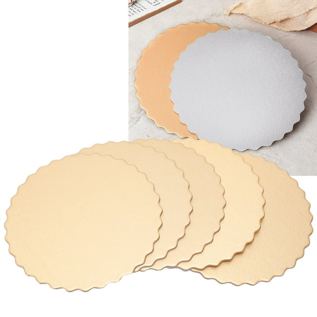 10 Pcs Planches à Gâteau Rondes à Motif Double Face pour Mariage Fête d'Anniversaire