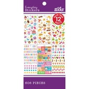 Sticko Tasty Treats Everyday Solid Multicolor Paper Stickers, 12 Sheets
