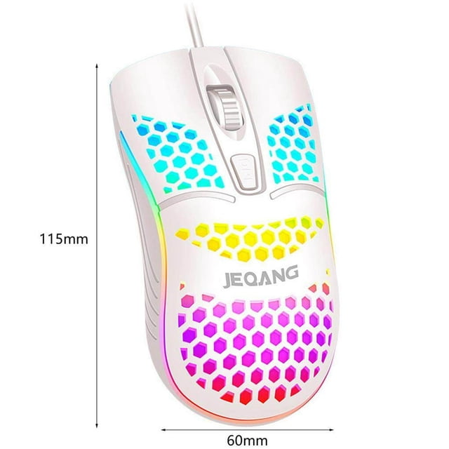 JEQANG G-102 Hole Hollow Gaming Mouse LED Mouse Wired Mouse Lightweight Mic Office Game Mouse