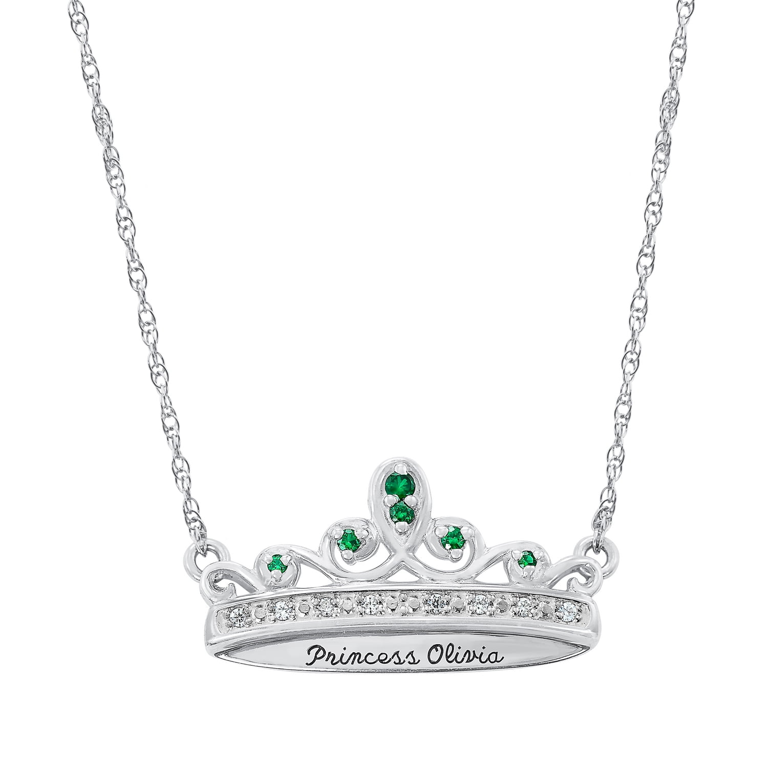 Personalized Family Jewelry Birthstone Women's Apollonia Necklace available in Sterling Silver and Gold