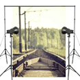 thumbnail image 1 of BSDHOME Polyester Industry Rails Train Photography Background Railway Train Stones Trees Backdrop Studio Props Wall 5x7ft, 1 of 5