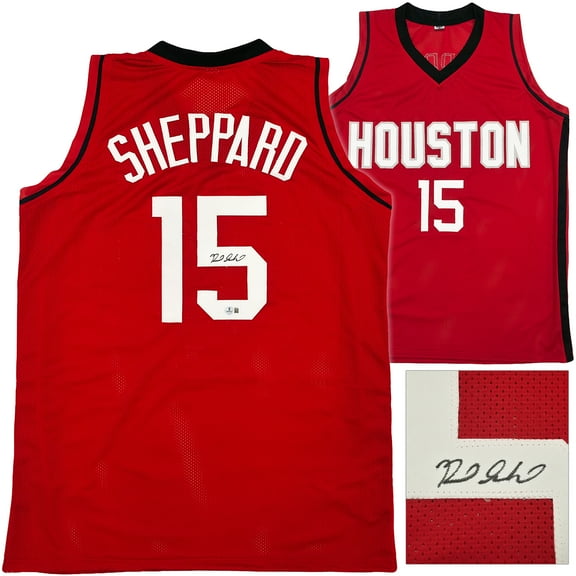 Houston Rockets Reed Sheppard Autographed Red Jersey Beckett BAS QR 250276