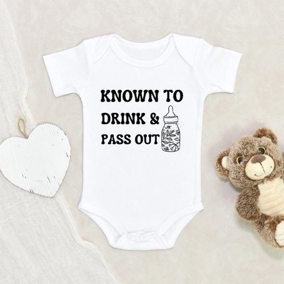 Newbabywishes - Dinking And Passing Out Funny Themed Baby Clothes for Boys and Girls - Baby Clothing
