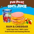 thumbnail image 2 of Lunchables Ham & Cheddar with Capri Sun 100% Juice Fruit Punch & Gummy Worms Fun Pack, 2.8 oz & 6 fl oz Package, 2 of 13