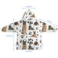 thumbnail image 7 of German Shepherd Dog and Footprint Blanket Hoodies for Kids 6-13YR Oversize Wearable Blanket Hoodies for Boys Girls Teens, 7 of 7