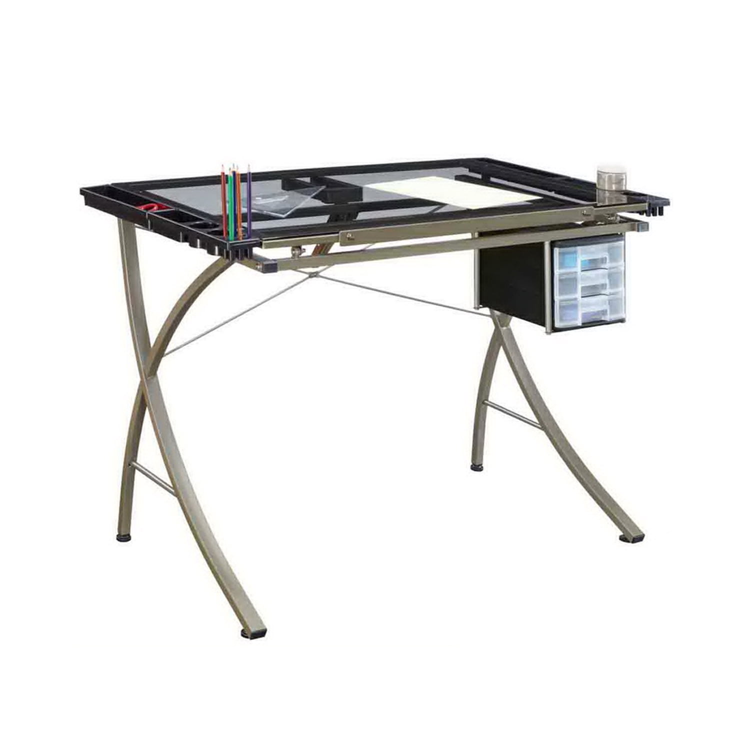 Office Drafting Table Art Drawing Adjustable Craft Work Station with 3