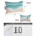 thumbnail image 3 of Pack of 2 Outdoor Lumbar Pillow Covers 12x20 Inch, Turquoise Waterproof Throw Pillow Covers Set, Ocean Wave Stripes Modern Abstract Beach Indoor&Outdoor Decorative Cushion Cases for Patio Porch Car, 3 of 7