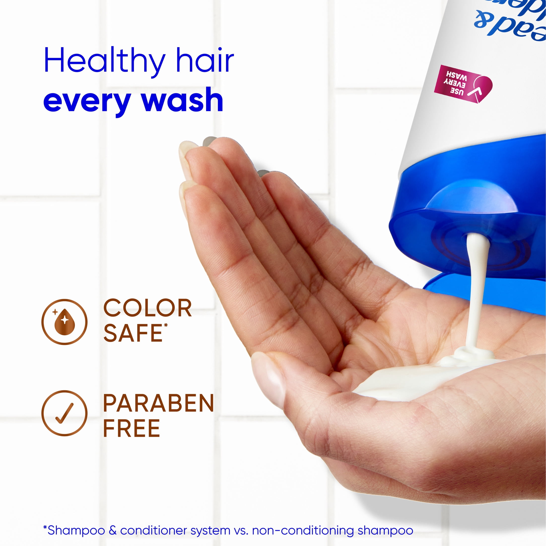 (6 pack) Head and Shoulders Dandruff 2 in 1 Shampoo and Conditioner, Hydrating Coconut, Lightweight Moisture, Color Safe, 12.5 fl oz