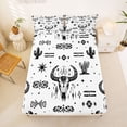 thumbnail image 5 of Erosebridal Abstract Bohemian Geometric Bed Sheets,Vintage Bull Skull King Sheets 4-Piece, 5 of 6