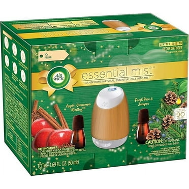 Air Wick Air Wick Essential Mist Fall Starter Kit (1 Diffuser   2 Refills), Apple Cinnamon & Woodland Pine, 3 Count
