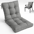 thumbnail image 2 of Kimunuk Outdoor Chair Cushions Set of 1, 43 x 23 x 5 in Non Slip Porch Swing Cushion Seat Back Cushions with Ties for Indoor Patio Rocking Chair, Light Grey, 2 of 8