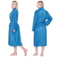 thumbnail image 2 of PAVILIA Super Soft Womens Robe Teal Blue, Fluffy Plush Fuzzy Cozy House Shower Bathrobe, Ribbed Striped Warm Fleece Long Robe for Women, Plus Size 2XL/3XL, 2 of 9