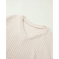 thumbnail image 4 of Women's 2PCS Outfits Set Pajamas Set Solid Color Long Sleeve Knitted Top Pants Set Fall Casual Outfits for Women Apricot, Size S-XXL, 4 of 10