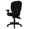 thumbnail image 5 of Emma + Oliver Mid-Back Black Fabric Pillow Top Ergonomic Task Office Chair with Arms, 5 of 7