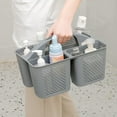 thumbnail image 3 of Plastic Portable Shower Caddy Bucket, Cleaning Shower Basket with Handle Compartments Storage Organizer for Bathroom Kitchen College Dorm Sink, Grey, 3 of 6
