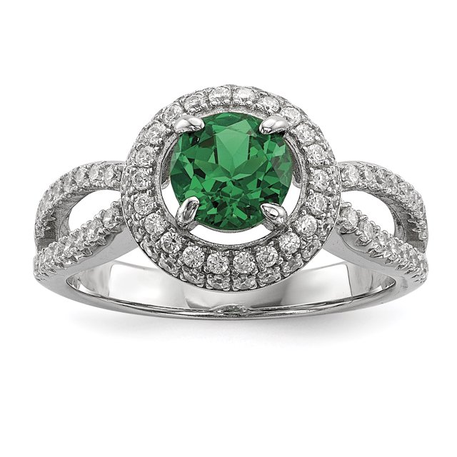 Sterling Silver & CZ Brilliant Embers Circle Ring Size 8