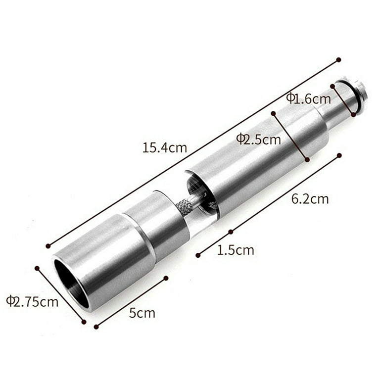 Salt and Pepper Grinder with Modern Thumb Push Button Grinder, Premium Stainless Steel, for Black Pepper, Sea Salt and Himalayan Salt