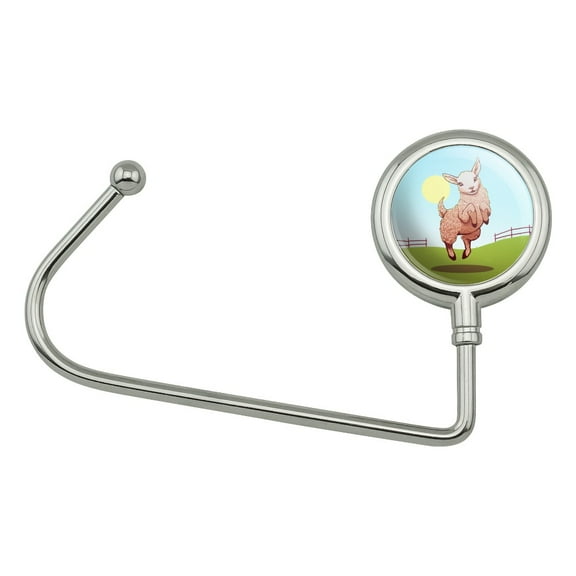 Happy Lamb on Field Purse Bag Hanger Holder Hook