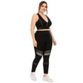 thumbnail image 4 of Women Racerback Sports Bra+Leggings w Pocket,2-Pieces Plus Size Activewear Set, 4 of 9