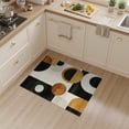 thumbnail image 2 of ODIKA 3'x5' Charcoal Black Mid Century Boho Retro Washable Throw Rug Bold Abstract Forms Minimalist Contrast Vintage Motifs Stain Resistant, Low Profile, Non-Slip for Entryway, Kitchen, Mudroom, 2 of 7