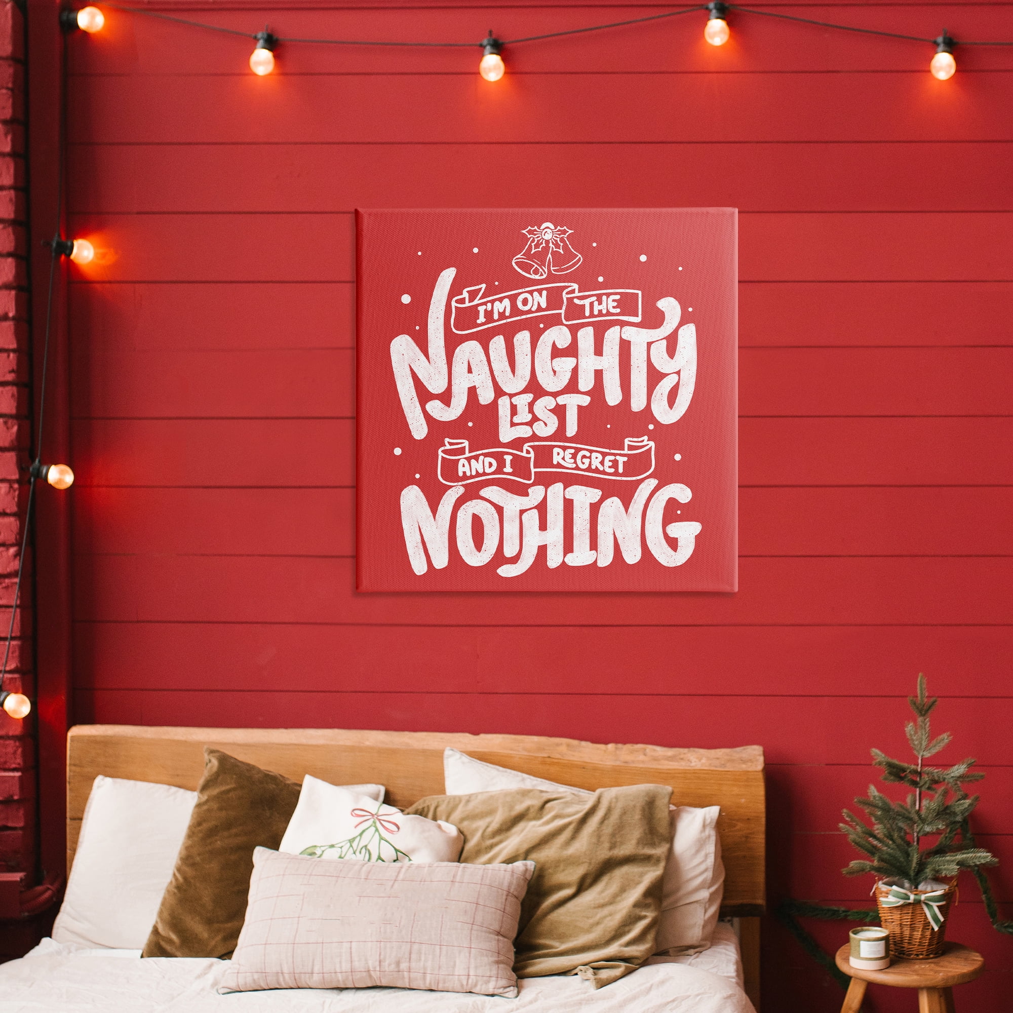 Stupell Industries Naughty List Regret Nothing Canvas Wall Art, design by Tobe Fonseca