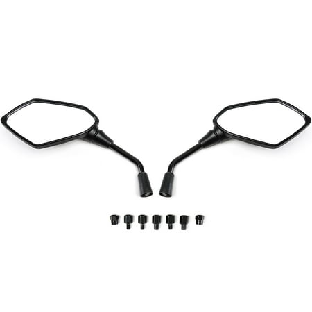 Krator Universal Black Motorcycle Mirrors for Street Bike ...