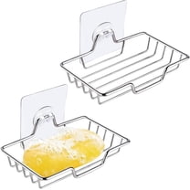 FacoFaco 2 Pcs Strong Rustproof Stainless Steel Soap Sponge Holder Soap Dish Holder