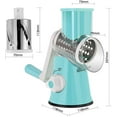 thumbnail image 2 of Broyeur à Fromage à Râpe à Tambour Manuel avec 3 Inserts de Tambour en Acier Inoxydable (Bleu), 2 of 7