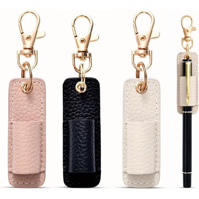 BRIGHTFUFU 3 portalápices individuales con llavero, bolsa portátil para bolígrafos, antipérdida, con clip para porta lápices, para consultorio médico y uso en exteriores.