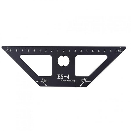 

ES-4 Woodworking Ruler 45 Degree Aluminum Alloy Scribe Carpenter Measuring Tool Black