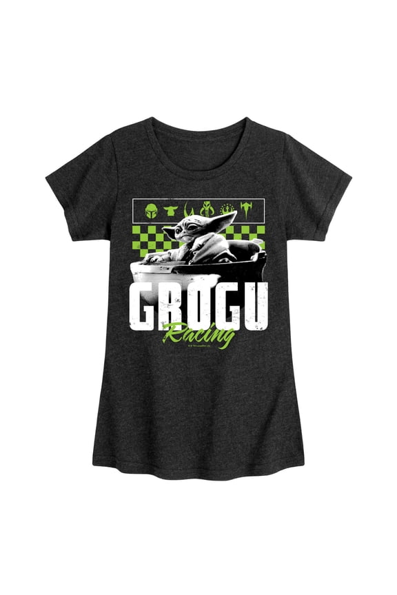 - Grogu Racing Jersey - Youth Girls Fitted Short Sleeve T-Shirt