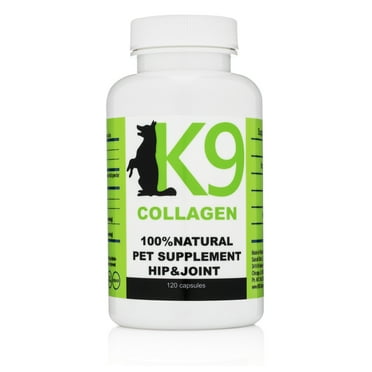 K9 Collagen Pure Collagen Dog Supplements for Healthy Joints, Hip & Joint Supplements - 120 Capsules