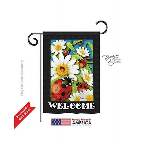 Breeze Decor 54068 Ladybug Heaven 2-Sided Impression Garden Flag - 13 x 18.5 in.