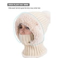 thumbnail image 4 of Deago Womens Knit Beanie Hat Fleece Lined Winter Scarf Mask Set Snow Caps Plush Earmuff Skull Hats with Pompom (Beige), 4 of 8