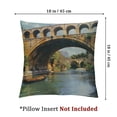 thumbnail image 4 of nygtbtfer  Landscape Throw Pillow Cushion Case Pack of 4, Roman Heritage Wall Southern France Architectural Historical Landmark, Modern Accent Double-Sided Digital Printing,  Blue Green Tan White, 4 of 7