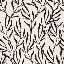 SimurgWallArts - Minimalist Black Leaf Wallpaper, Peel and Stick Wall Mural -  19x118 in, 15.57 Sq. ft.