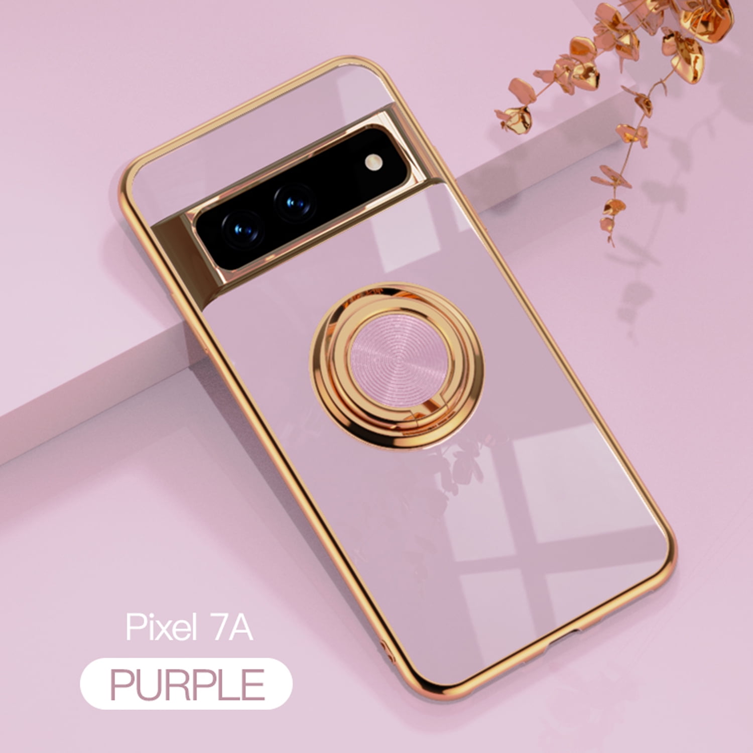 Aere Luxury Plated Silicone iPhone Case With Ring For Series 7, 8