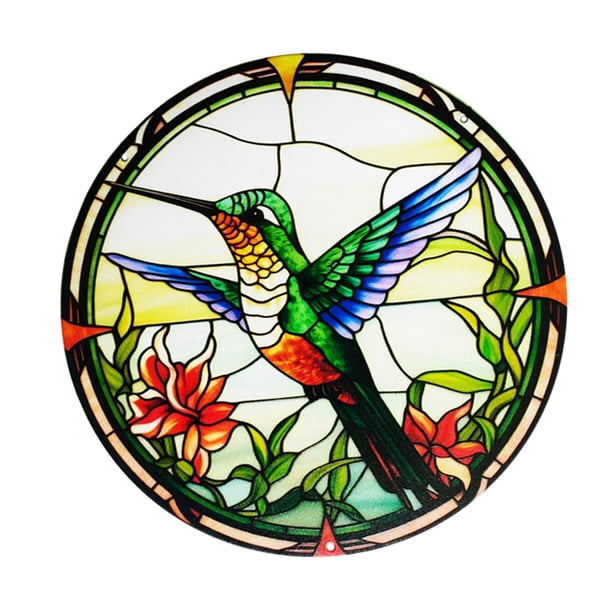 Pájaro colorido de metal de 20 cm, decoración de pared hecha a mano, decoración colgante multicolor Estilo B