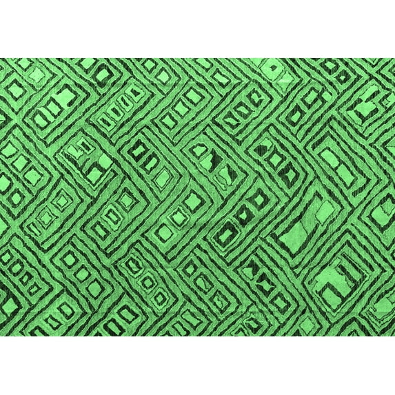 Ahgly Company Indoor Rectangle Abstract Emerald Green Modern Area Rugs, 8' x 12'