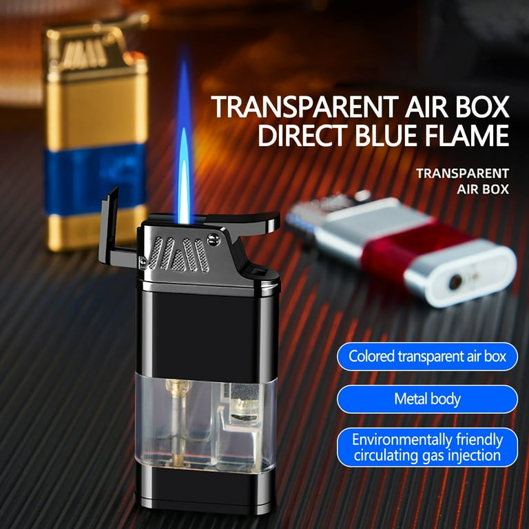 cigarette lighter machine QuLuJing Cigarette Lighter, Vintage torch Lighter Windproof Butane Lighter  torch Lighters Butane Adjustable Soft Flame Refillable Lighters