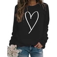 thumbnail image 2 of Clothing 2025 Yajing Oversized Sweatshirt for Women Sweatshirt for Women Valentine's Day Crewneck Pullover Shirts Heart Sweatshirts Graphic Lover Gift Mother鈥橲 Day L Black, 2 of 4