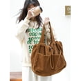 thumbnail image 4 of Kukuzhu Women's Quilted Hobo Bag Corduroy Shoulder Purse Drawstring Canvas Handbag Large Totes Work Top Handle Bag, 4 of 8