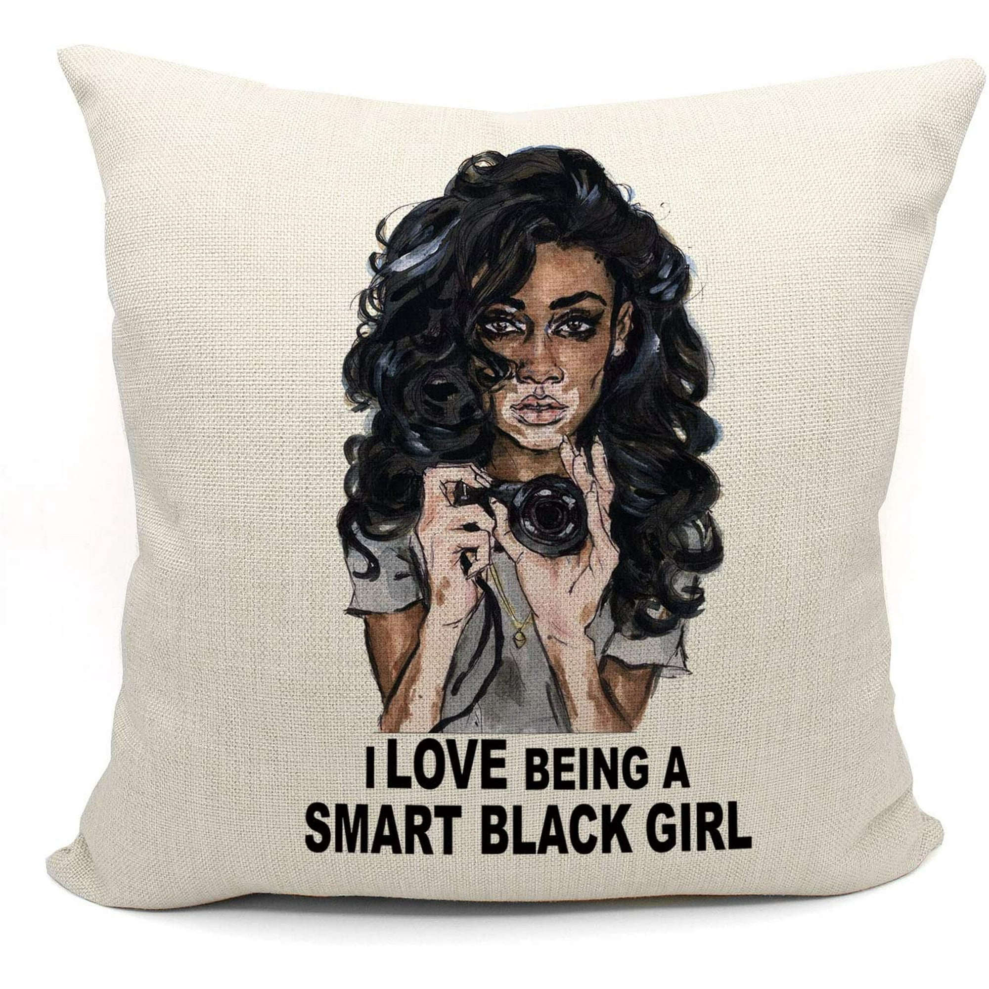 Iguohao I Love Being A Smart Black Girl Pillow Case vitiligo African American Girl Gift Daughter Gifts Gift For Granddaughter Sister 18 X 18 Inch