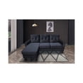 thumbnail image 3 of Everett Black Velvet Reversible Sectional Sofa Chaise, 3 of 5