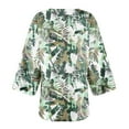 thumbnail image 4 of BangWanChi Beach Cover ups for Women 2024 Women's Summer Floral Print Puff Sleeve Cardigan Loose Cover Up Casual Blouse Summer Trendy Tops, 4 of 5