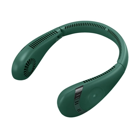 

Leafless Neck Fan USB Rechargeable Mini Cooling Fan Portable Folding Sports Neck-Mounted Fan Green