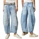 thumbnail image 2 of Pantalones Vaqueros Vintage de Cintura Baja, Elásticos, Estilo Boyfriend, de Pierna y con Realce de Glúteos para Mujer. Azul M, 2 of 7