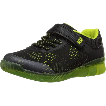

QUIETTCEX Boys Made 2 Play Lighted Neo Sneaker Black/neon 2.5 M US Little Kid
