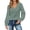 r-557Green119, variant on Womens Blouse Spring Open Weave Solid Color Ruffled Long Sleeve V-Neck Hollow Out Shirt With Buttons Womens Blouses
